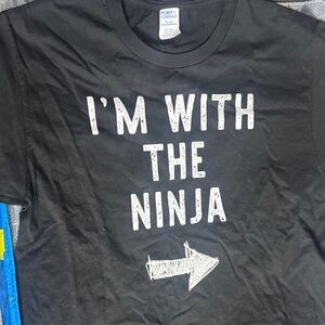 Black Graphic T-Shirt with White Text
